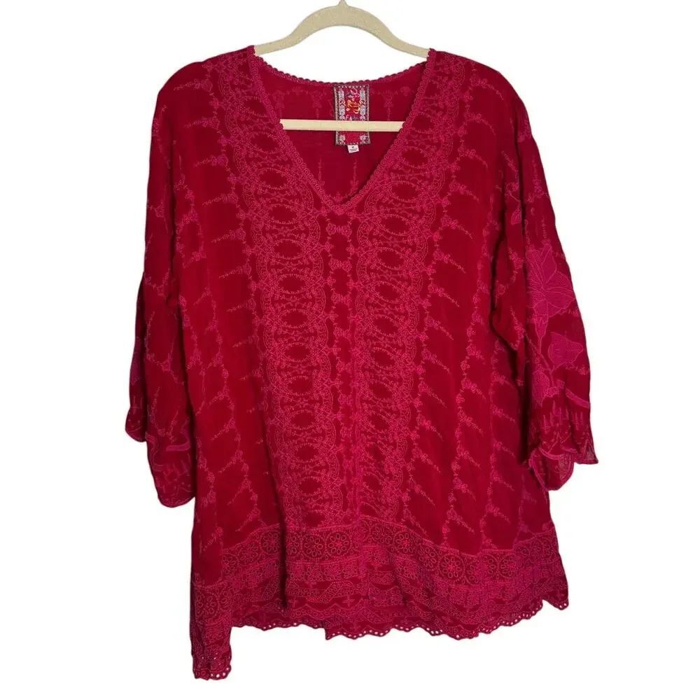 Johnny Was Blouse Top in Pink Sz. M